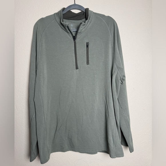 Free Fly Men Size‎ XL Bamboo Fleece Quarter Zip long sleeve shirt green - Picture 1 of 6